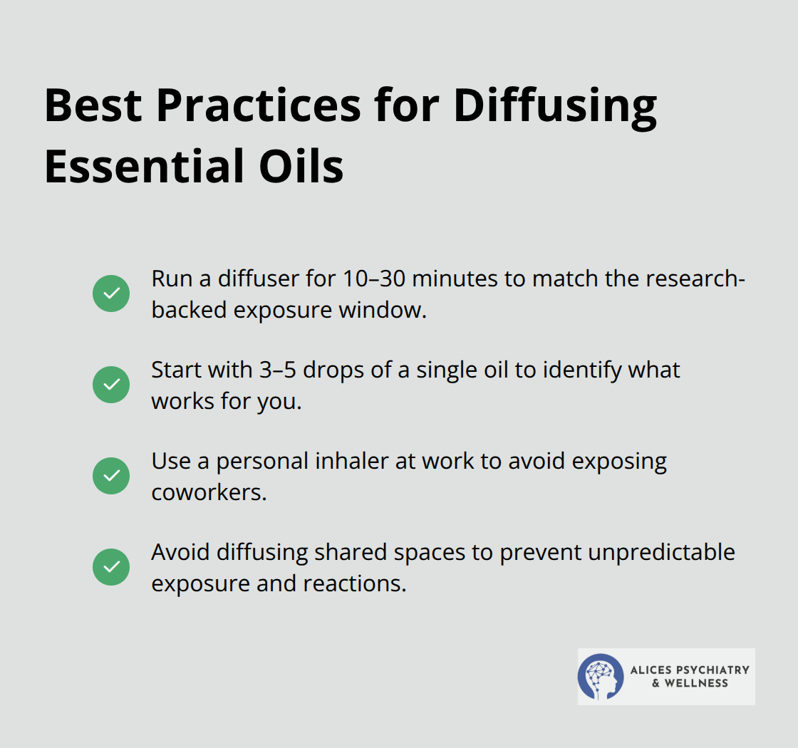 Checklist of safe and effective diffusion practices for anxiety relief - best essential oils for anxiety and panic attacks